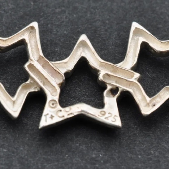 Tiffany & Co. 3 Triple Star Pendant Necklace Silver 925 - Picture 3 of 3